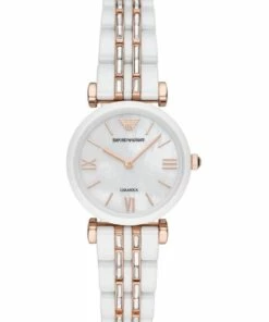 Emporio Armani White/Rose Gold Ceramic Analog Watch AR70004