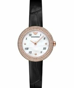 Emporio Armani Black Leather Analog Watch AR11356