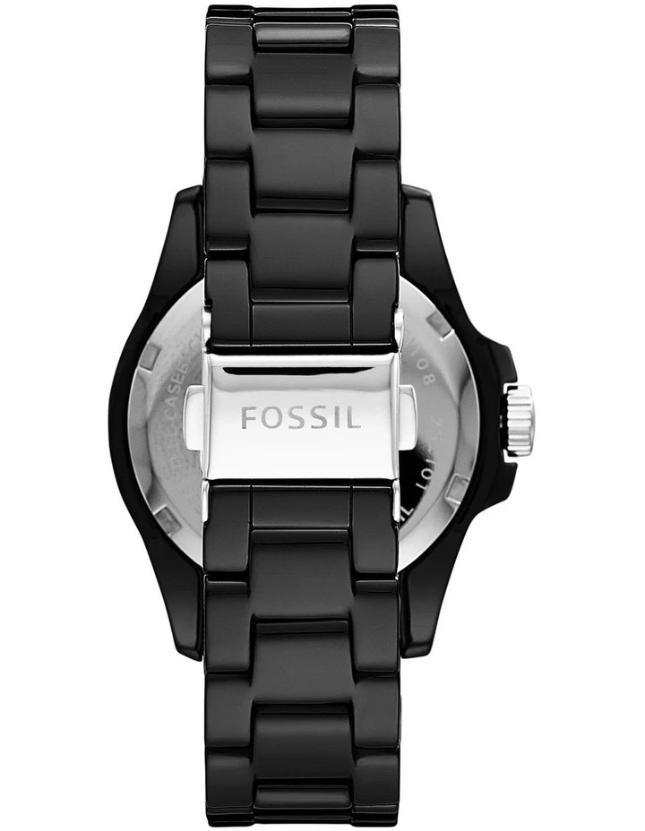 Fossil Black Ceramic Analog Watch CE1108 FB-01 3 Fossil Black Ceramic Analog Watch CE1108 FB-01 - Image 3