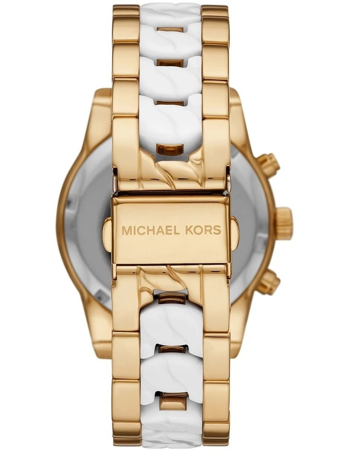 Michael Kors Ritz Gold/White Stainless Steel Chronograph Watch MK6939 3 Michael Kors Ritz Gold/White Stainless Steel Chronograph Watch MK6939 - Image 3