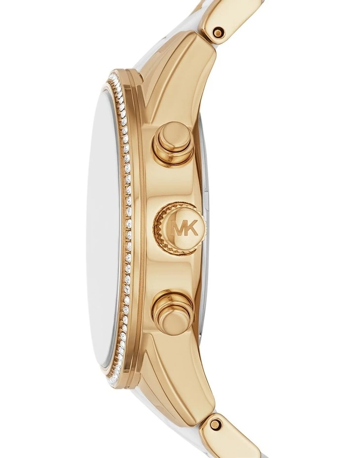 Michael Kors Ritz Gold/White Stainless Steel Chronograph Watch MK6939 4 Michael Kors Ritz Gold/White Stainless Steel Chronograph Watch MK6939 - Image 4