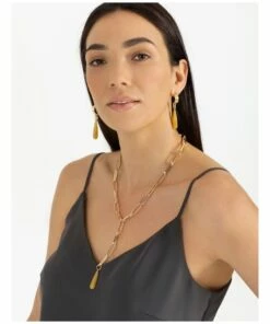 Piper Stone Pendant Camel Necklace