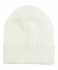 Oxford Quinn Mohair Cable Knit White Beanie