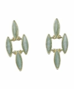 Oxford Minnie Amazonite Earrings Pale Gold/Aqua