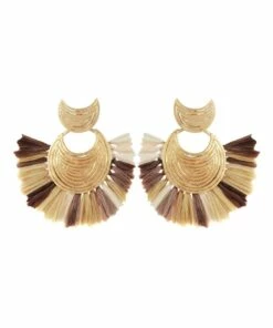 Gas Luna Wave Brown Drop Earrings
