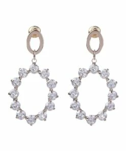 Gregory Ladner Oval Cubic Zirconia Rose Gold Drop Earrings
