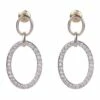 Gregory Ladner Oval With Micro Cubic Zirconia Gold Drop Earrings