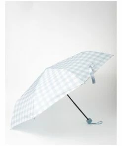Miss Shop Blue Gingham Foldable Umbrella