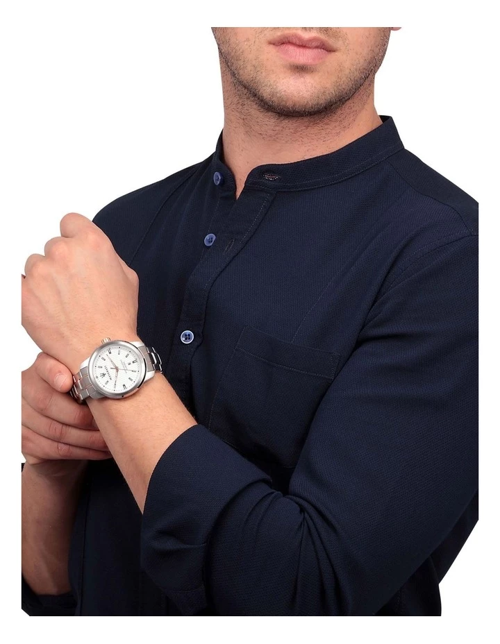 Maserati Successo Two Tone Silver Stainless Steel Sport Watch 2 Maserati Successo Two Tone Silver Stainless Steel Sport Watch - Image 2