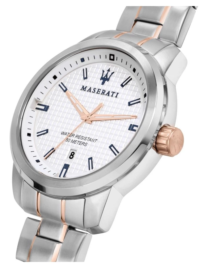 Maserati Successo Two Tone Silver Stainless Steel Sport Watch 3 Maserati Successo Two Tone Silver Stainless Steel Sport Watch - Image 3