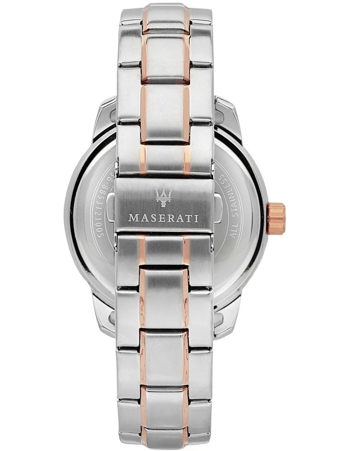 Maserati Successo Two Tone Silver Stainless Steel Sport Watch 4 Maserati Successo Two Tone Silver Stainless Steel Sport Watch - Image 4