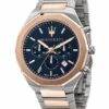 Maserati Stile Chrono Two Tone Rose Stainless Steel Chronograph Watch