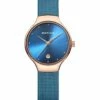 Bering Ladies Classic Collection Blue Milanese Stainless Steel Analog Watch 13326-368