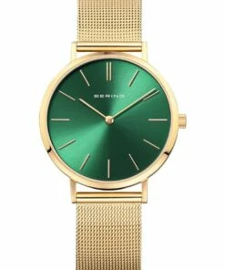 Bering Ladies Classic Collection Gold Gold Milanese Stainless Steel Analog Watch 14134-338