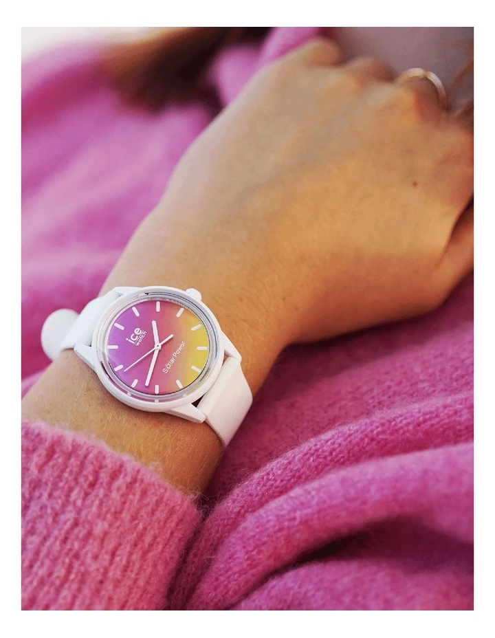 ICE-Watch Solar Power Sunset Small White Silicone Solar Watch 2 ICE-Watch Solar Power Sunset Small White Silicone Solar Watch - Image 2