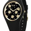 ICE-Watch Ice Flower Precious Small Black Silicone Quartz Watch
