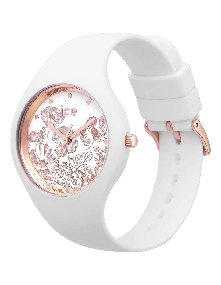 ICE-Watch Ice Flower Spring Small White Silicone Quartz Watch 3 ICE-Watch Ice Flower Spring Small White Silicone Quartz Watch - Image 3