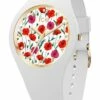 ICE-Watch Ice Flower Poppy Small White Silicone Quartz Watch