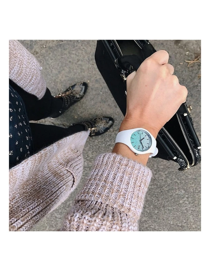 ICE-Watch Ice Lo White Medium Blue Silicone Quartz Watch 2 ICE-Watch Ice Lo White Medium Blue Silicone Quartz Watch - Image 2