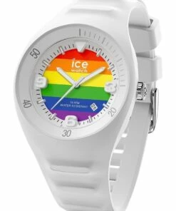 ICE-Watch Ice P. Leclercq Rainbow Medium White Silicone Chronograph Watch