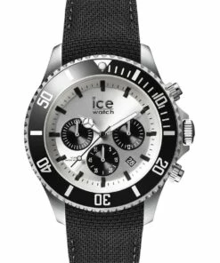 ICE-Watch Ice Steel Large Black Silicone Chronograph Watch