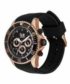 ICE-Watch Ice Steel Rose Gold Large Black Silicone Chronograph Watch -RAY-BAN Online Store 841081060 3 720x928
