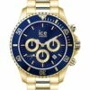 ICE-Watch Ice Steel Blue Medium Gold Silicone Quartz Watch