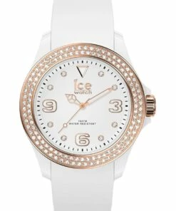 ICE-Watch Ice Star Rose Gold Smooth Small White Silicone Quartz Watch