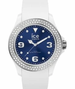 ICE-Watch Ice Star Deep Blue Smooth Small White Silicone Quartz Watch