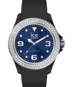 ICE-Watch Ice Star Deep Blue Smooth Small Black Silicone Quartz Watch