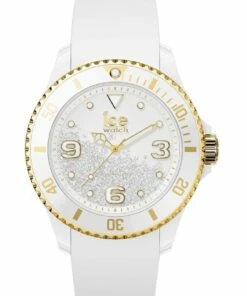 ICE-Watch Ice Crystal Gold Medium White Silicone Quartz Watch