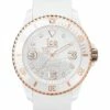 ICE-Watch Ice Crystal Rose Gold Smooth Medium White Silicone Quartz Watch