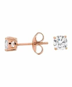Georgini 5mm Clear Round Rose Gold Stud Earrings