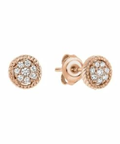 Georgini Mica Rose Gold Stud Earrings