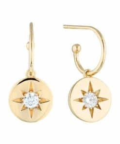 Georgini Stellar Lights Gold Drop Hoop Earrings