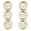 Georgini Trio Rose Gold Stud Earrings