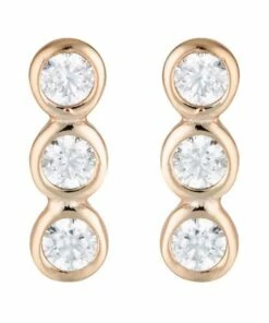 Georgini Trio Rose Gold Stud Earrings