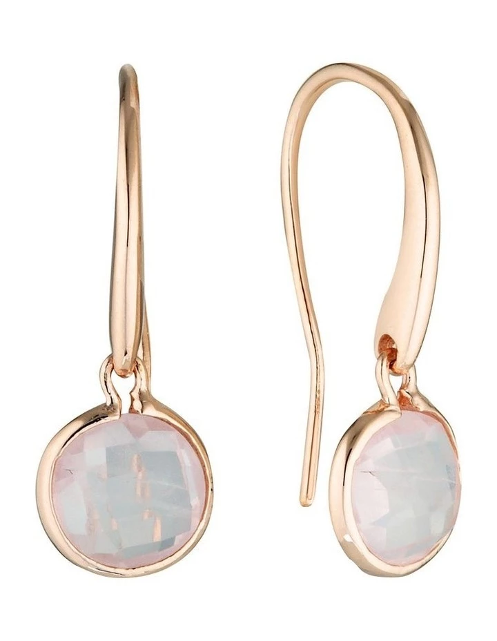 Georgini Lucent Rose Quartz Small Hook Earring 1 Georgini Lucent Rose Quartz Small Hook Earring