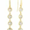 Georgini White Topaz Gold Drop Earrings