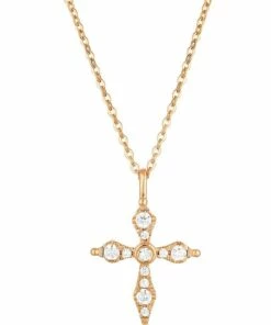 Georgini Bless Mini Cross Rose Gold Necklace