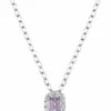 Georgini Paris Pink Sapphire Pendant Silver Necklace