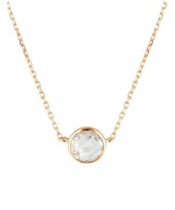 Georgini Lucent White Topaz Rose Gold Necklace