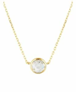 Georgini Lucent White Topaz Gold Necklace