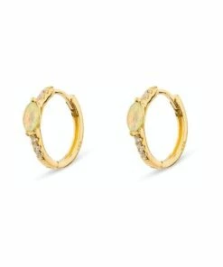 Sally Skoufis Opal Natural Huggie Earring
