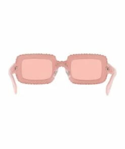 Miu Miu Pink Diamante Rectangle Sunglasses 0MU 09XS 1536012001 -RAY-BAN Online Store 843152050 7 720x928