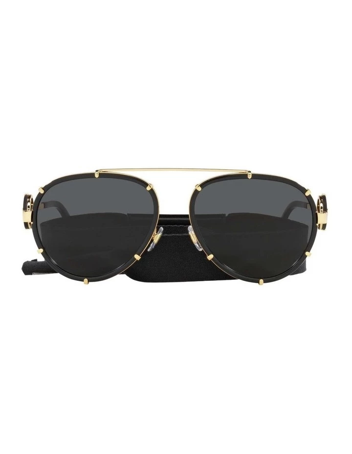 Versace Black/Gold Aviator Sunglasses With Strap 0VE2232 1535921001 2 Versace Black/Gold Aviator Sunglasses With Strap 0VE2232 1535921001 - Image 2