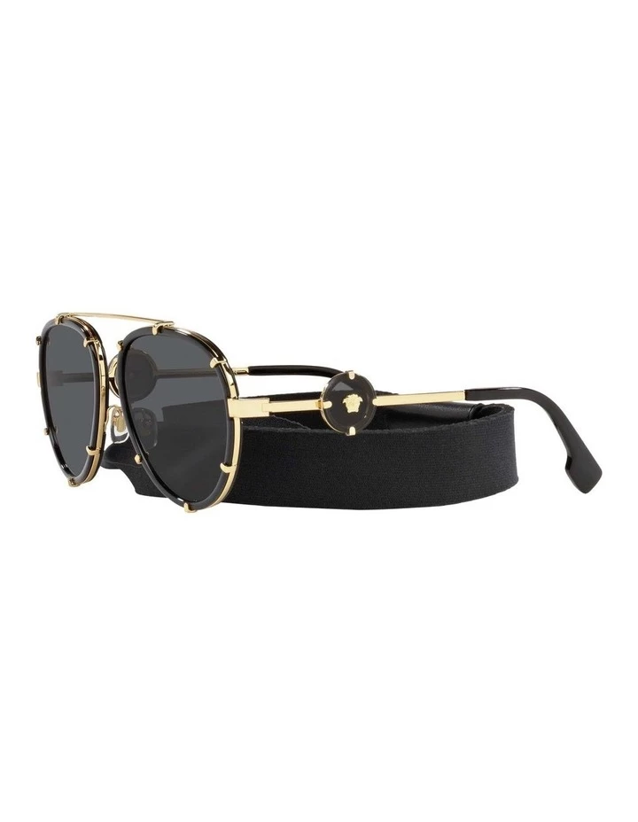 Versace Black/Gold Aviator Sunglasses With Strap 0VE2232 1535921001 3 Versace Black/Gold Aviator Sunglasses With Strap 0VE2232 1535921001 - Image 3