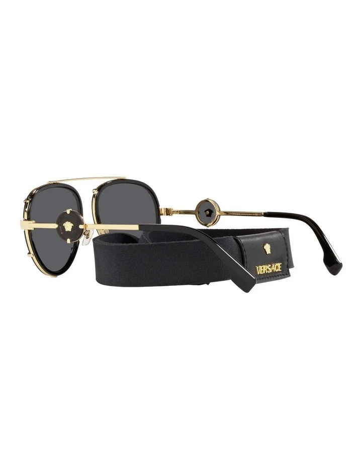 Versace Black/Gold Aviator Sunglasses With Strap 0VE2232 1535921001 5 Versace Black/Gold Aviator Sunglasses With Strap 0VE2232 1535921001 - Image 5