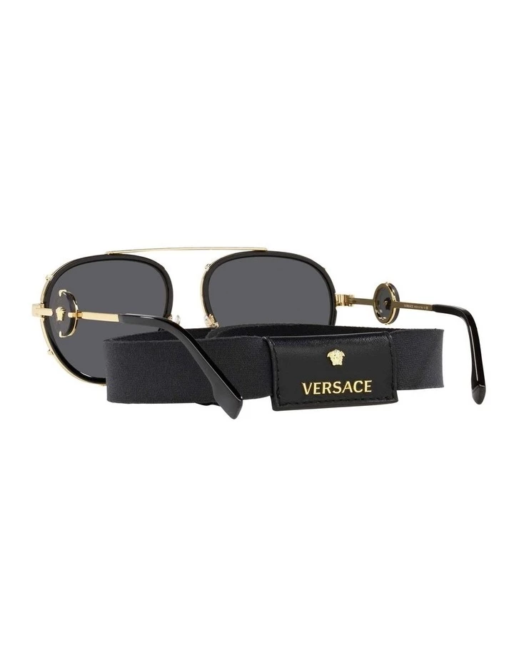 Versace Black/Gold Aviator Sunglasses With Strap 0VE2232 1535921001 6 Versace Black/Gold Aviator Sunglasses With Strap 0VE2232 1535921001 - Image 6