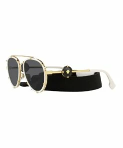 Versace White/Gold Aviator Sunglasses With Strap 0VE2232 1535921002 -RAY-BAN Online Store 843218560 3 720x928